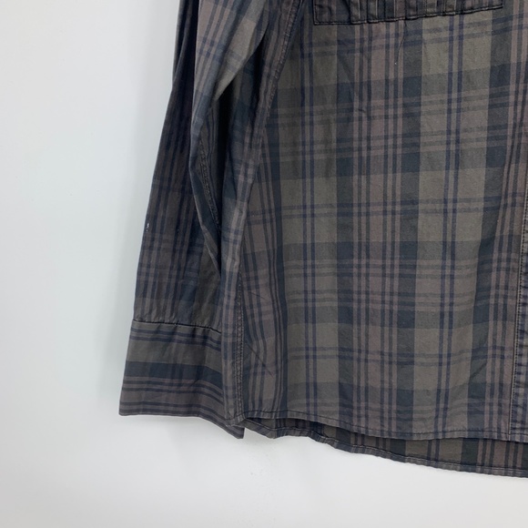 Mischen womens Large blouse button front plaid - Picture 2 of 6